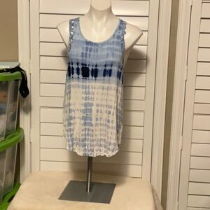 SO Blue and White Sleeveless Tank Top